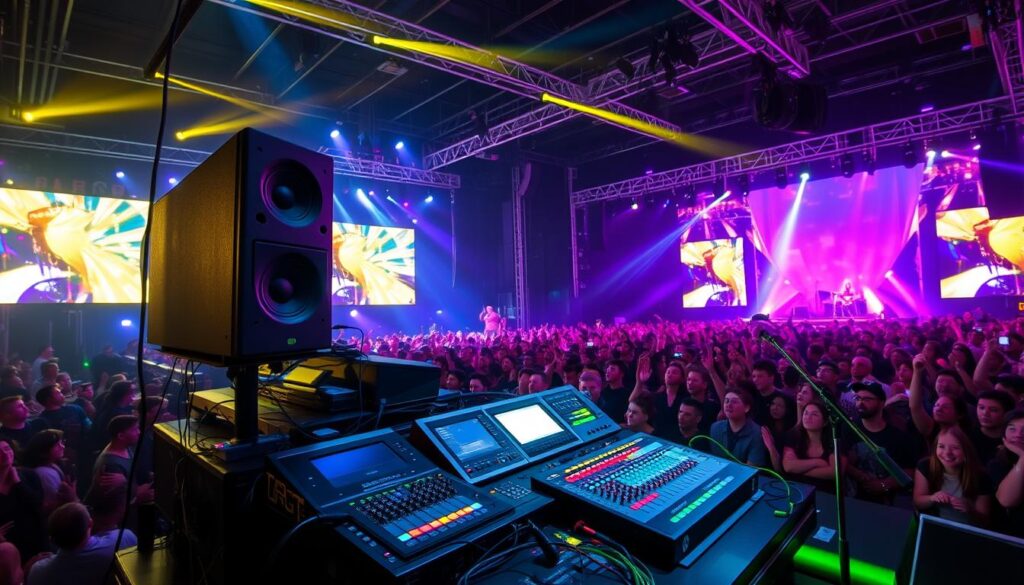 sound reinforcement equipment at live event