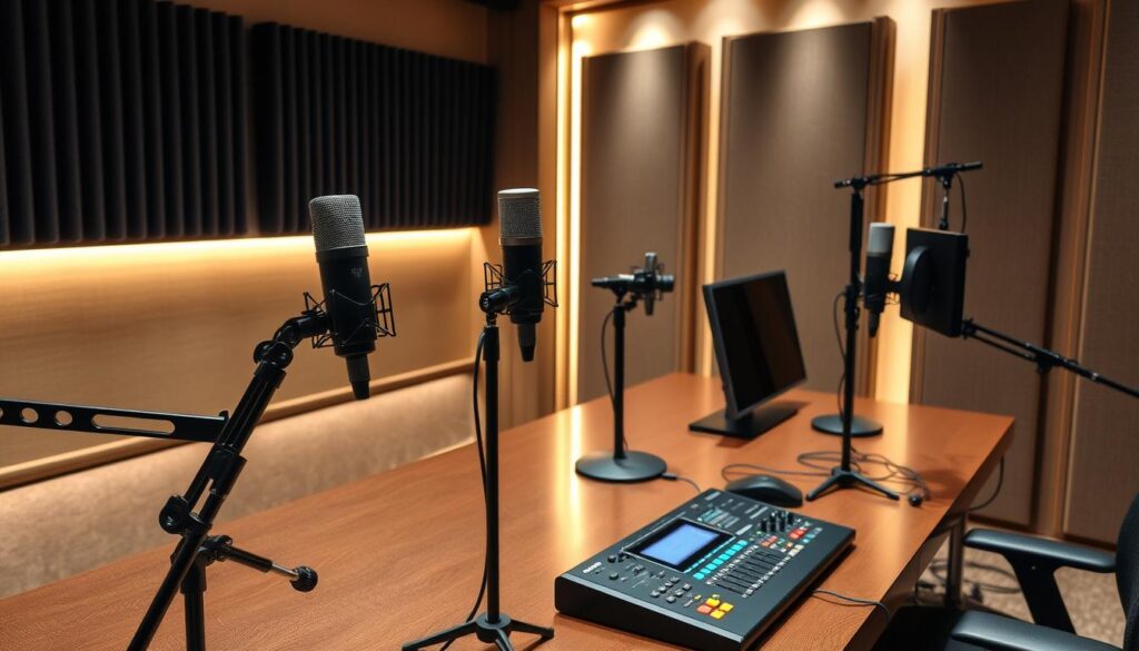 professional microphone setups and audio quality