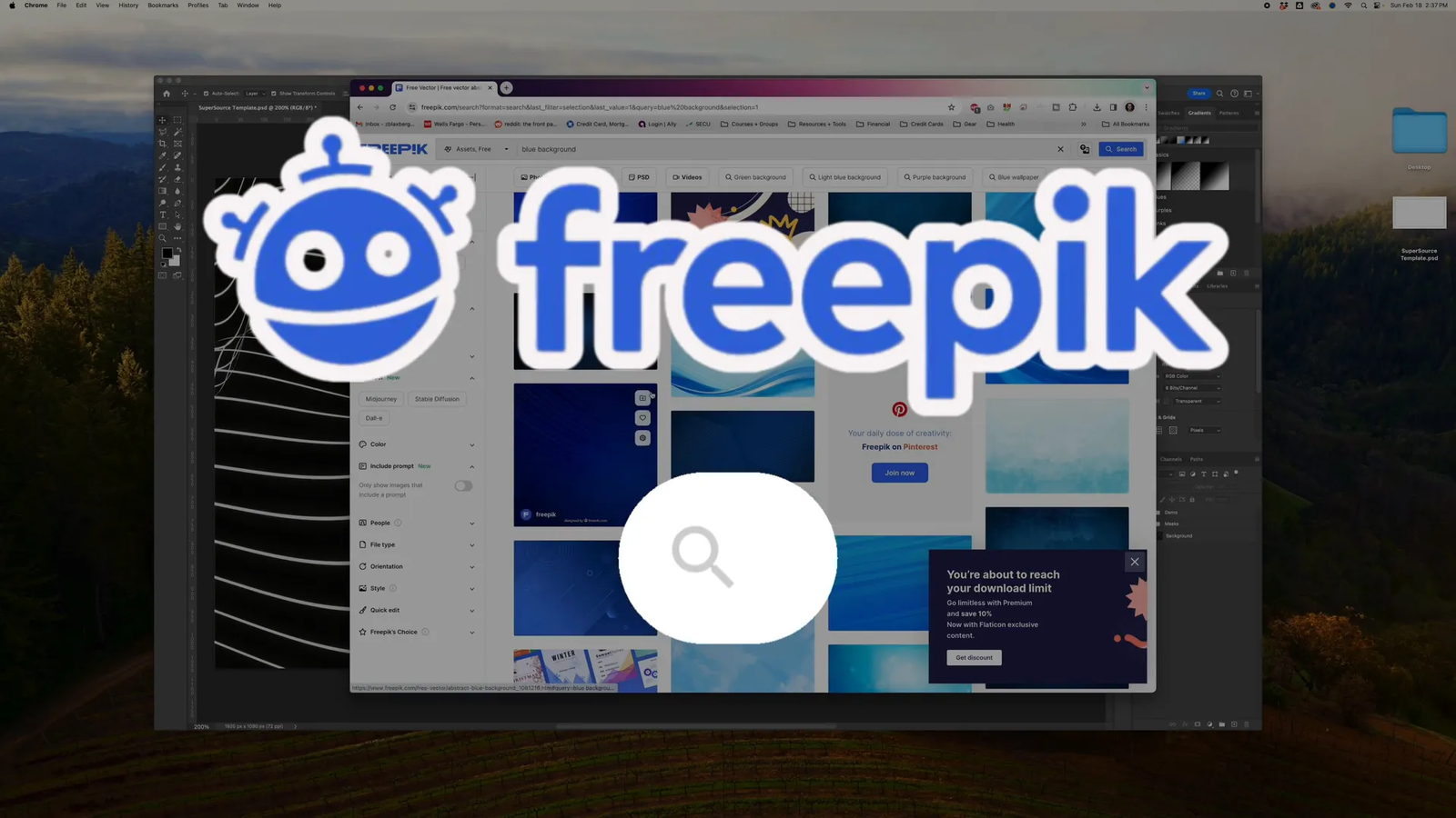 חיפוש רקע באתר freepik.com